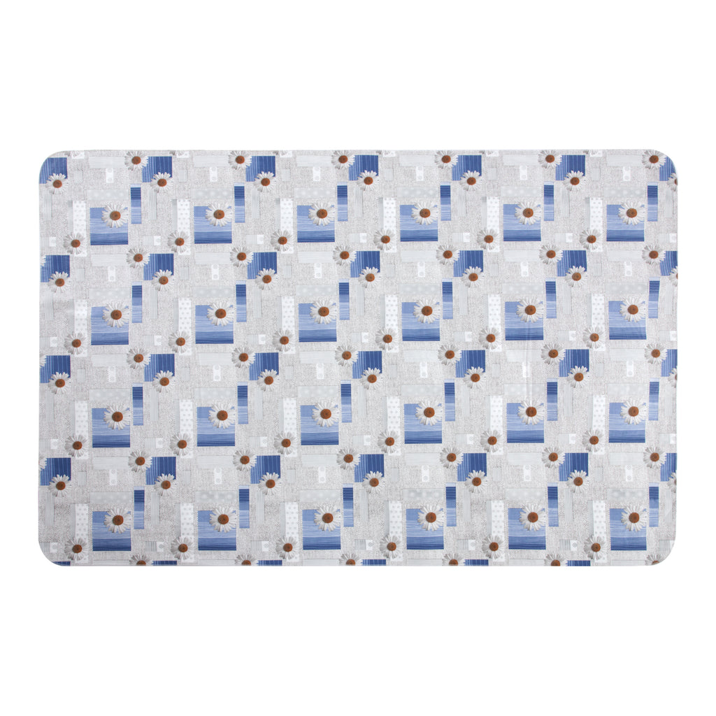 RAY STAR White Lily Design Vinyl Tablecloth With Flannel Backing Round and Rectangle