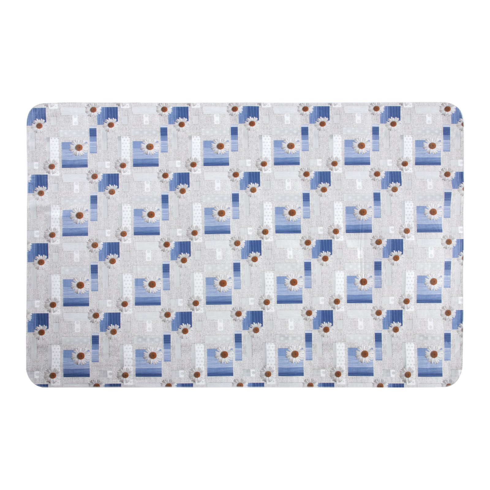RAY STAR White Lily Design Vinyl Tablecloth With Flannel Backing Round and Rectangle