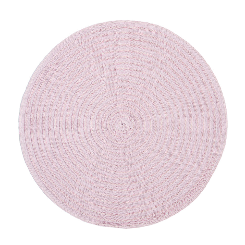 RAY STAR Set of 4 Round Braided Placemat Set Pink