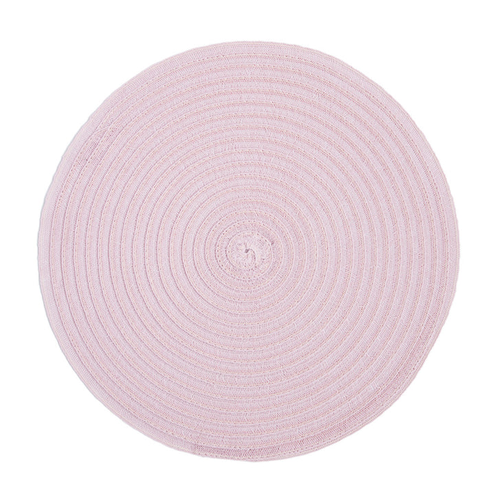 RAY STAR Set of 4 Round Braided Placemat Set Pink