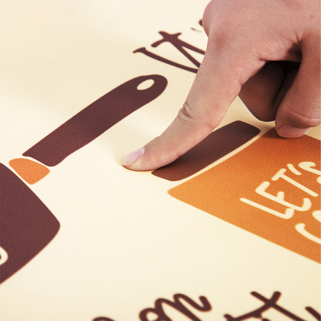 Vinyl Foam Kitchen Mat with Cook Time Lively Kitchenware Design