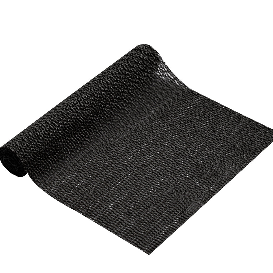 RAY STAR Black Drawer and Shelf Liner, Strong Grip, Non Adhesive Easiest Install Mat, for Kitchen Cabinets, Drawers, Cupboards and Bathroom Shelves