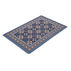 Vinyl Foam Kitchen Mat with Sophisticated Carpet Design Blue