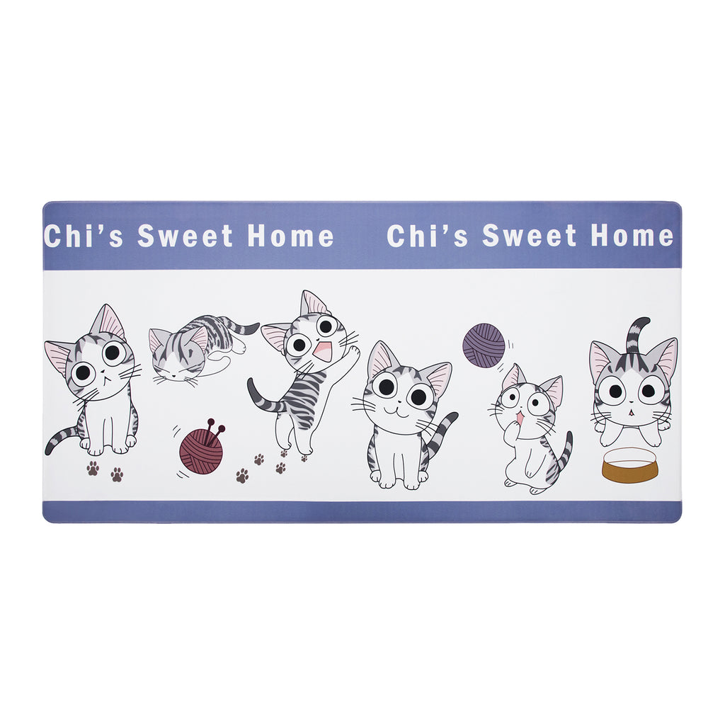 Vinyl Foam Kitchen Mat with Cheese Cat Design
