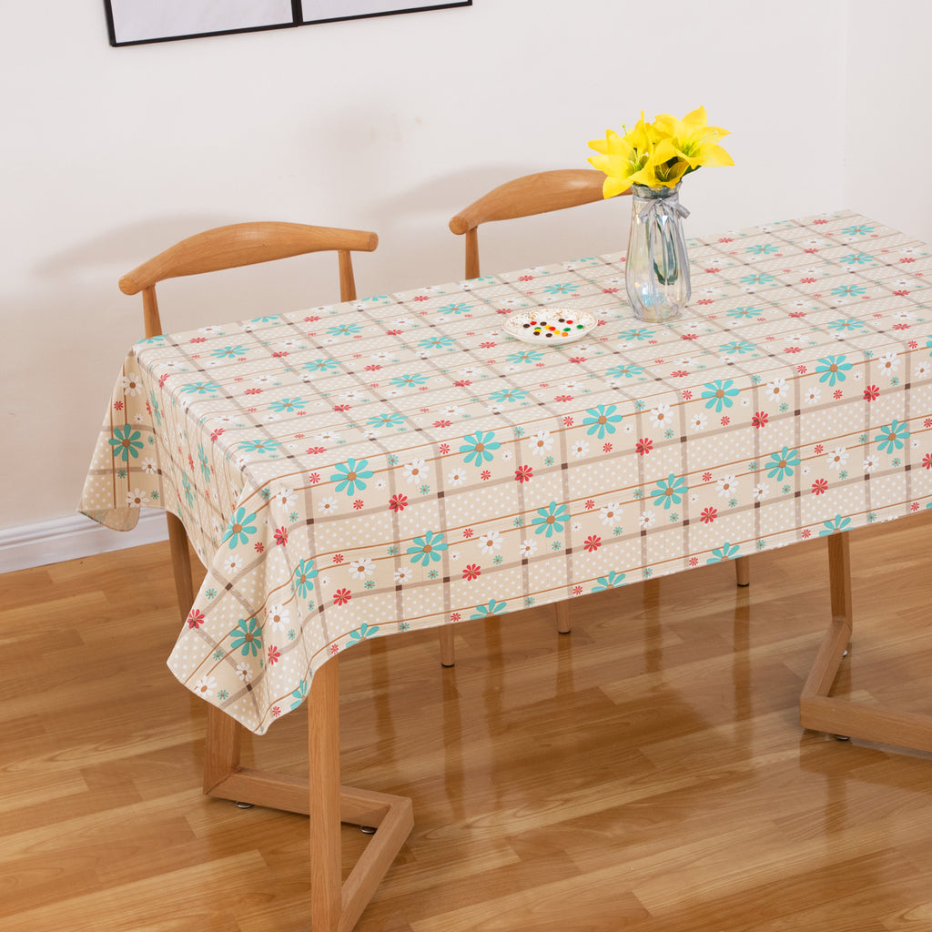 RAY STAR colorful Spring Blossom Design Vinyl Tablecloth With Flannel Backing Round and Rectangle