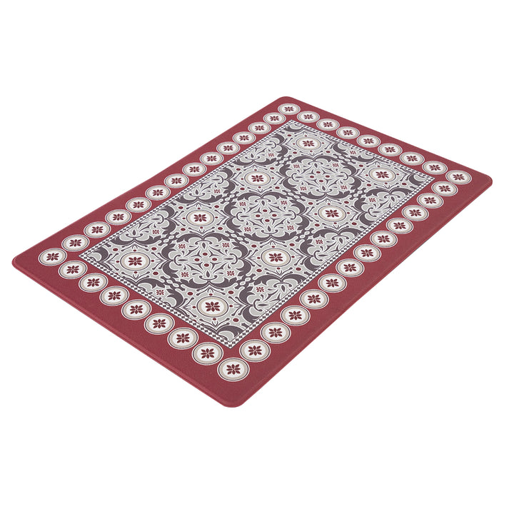 Vinyl Foam Kitchen Mat with Sophisticated Carpet Design Red – Ray