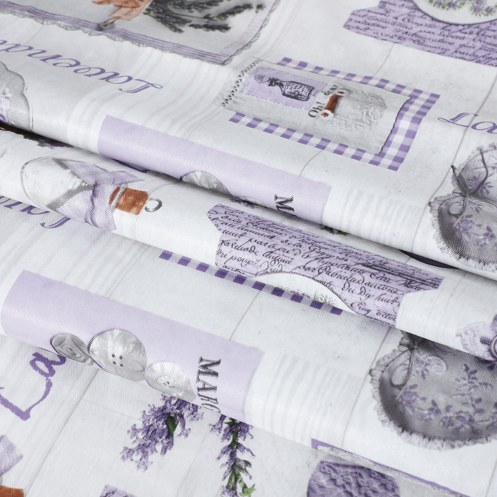 RAY STAR Lavender Floral Valentine Design Vinyl Tablecloth With Flannel Backing Round and Rectangle
