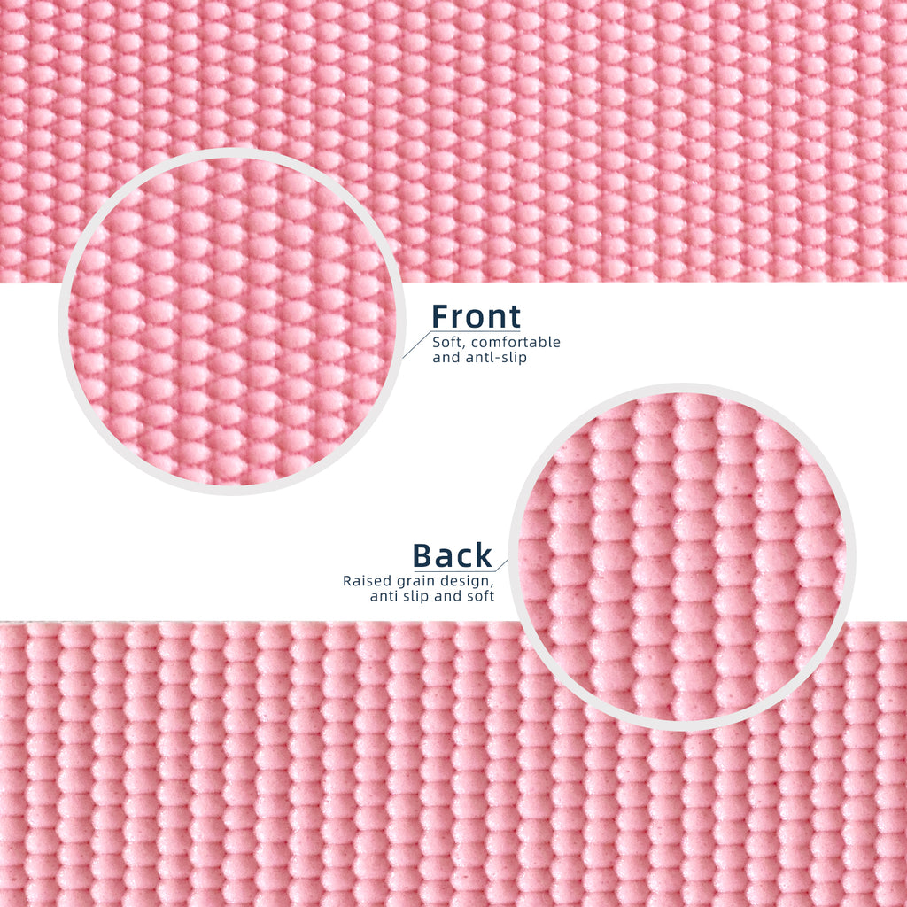 RAY STAR 8mm 24''X68'' Extra Thickness Pink Yoga Mat