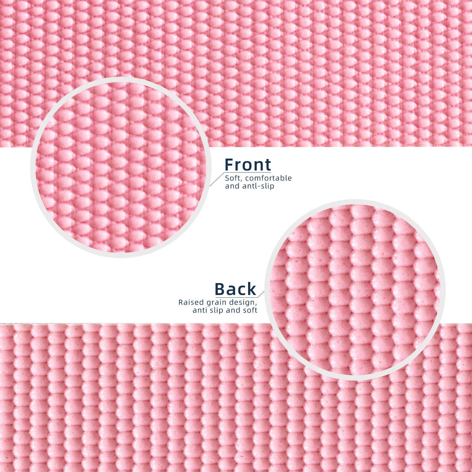 RAY STAR 8mm 24''X68'' Extra Thickness Pink Yoga Mat