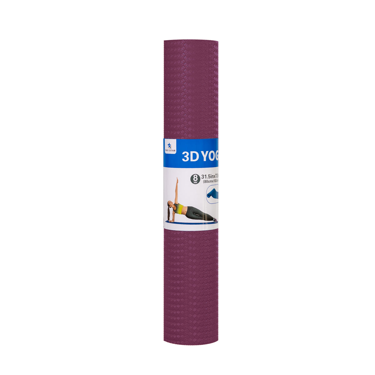 RAY STAR 7mm Premium High Density Light Purple 3D Yoga Mat Anti-Tear High-resilient Slip-resistant Surface