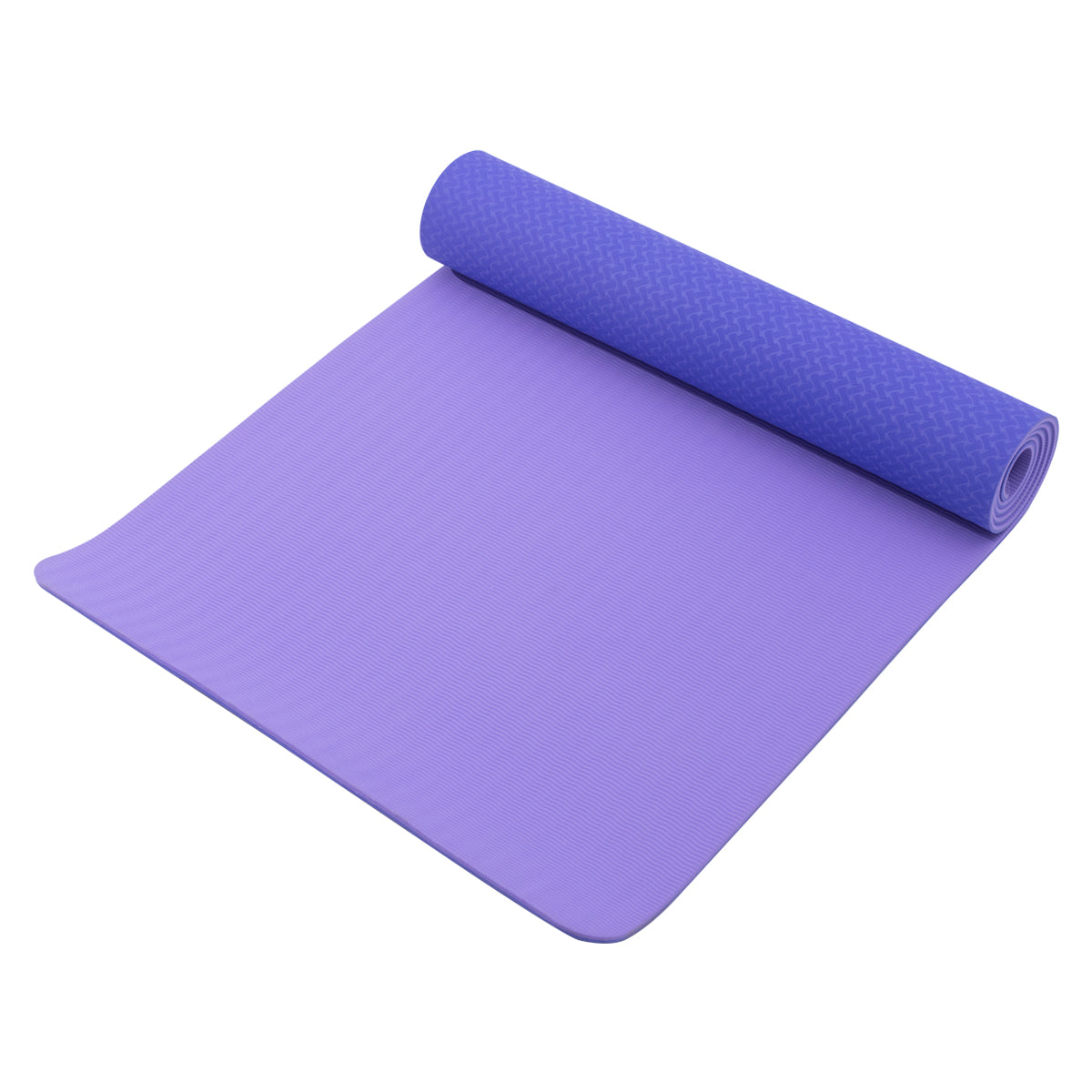 RAY STAR 6mm Double Layer Purple TPE Yoga Mat for Premium Pilates Fitness Exercise Mat High Density Anti-Tear Sweat-Proof
