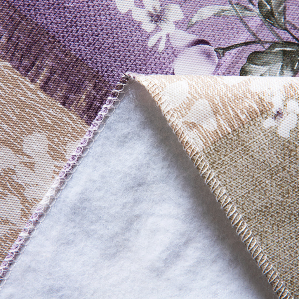 RAY STAR Elegant Purple & Lavender Vinyl Tablecloth with Flannel Backing – Soft, Waterproof, and Easy Clean Rectangle or Round Table Cover