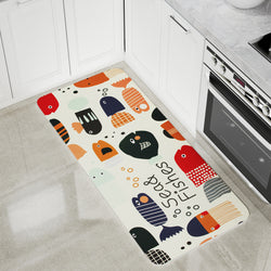 Vinyl Foam Kitchen Mat with Sea & Fish Design Multiple sizes