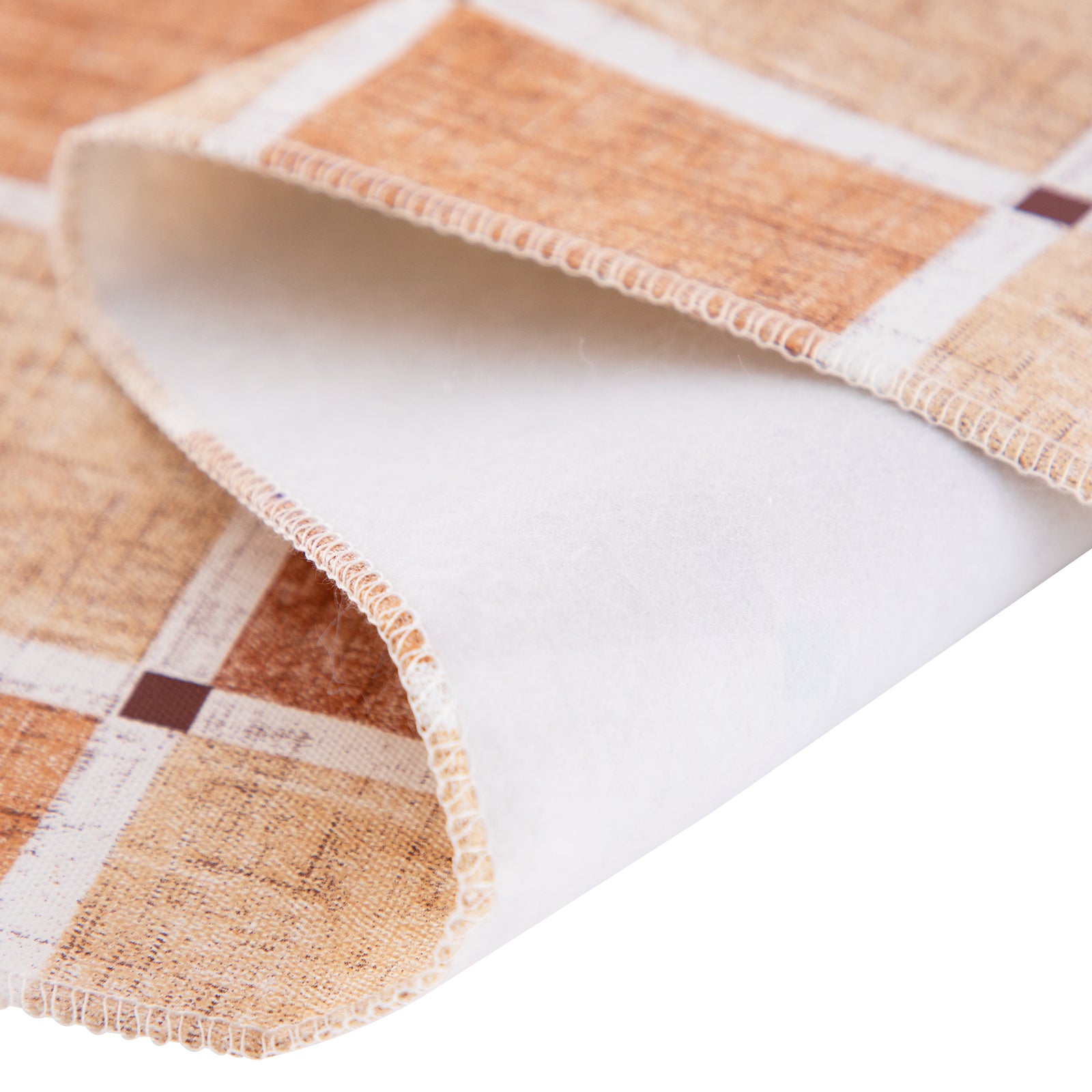 RAY STAR Orange Checkered Design Vinyl Tablecloth With Flannel Backing Round and Rectangle