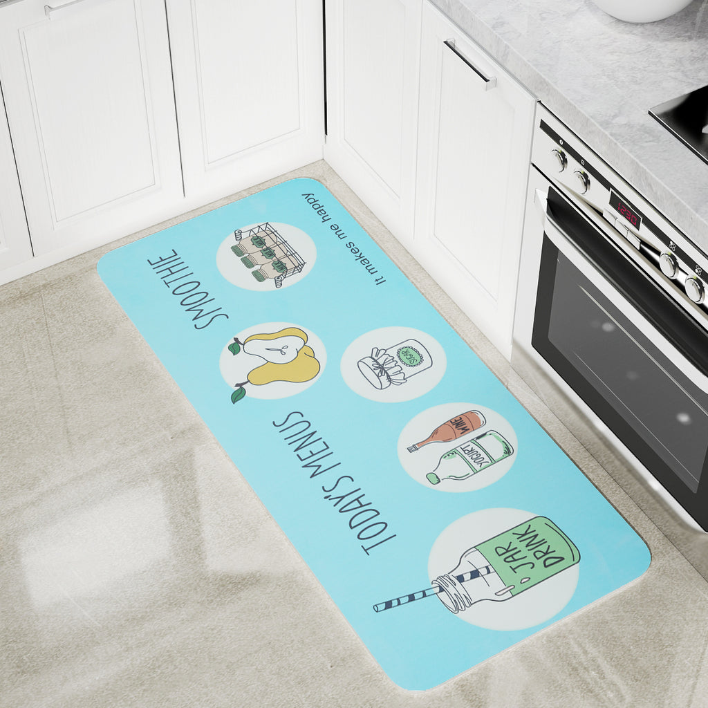 Vinyl Foam Kitchen Mat with Smoothie Design