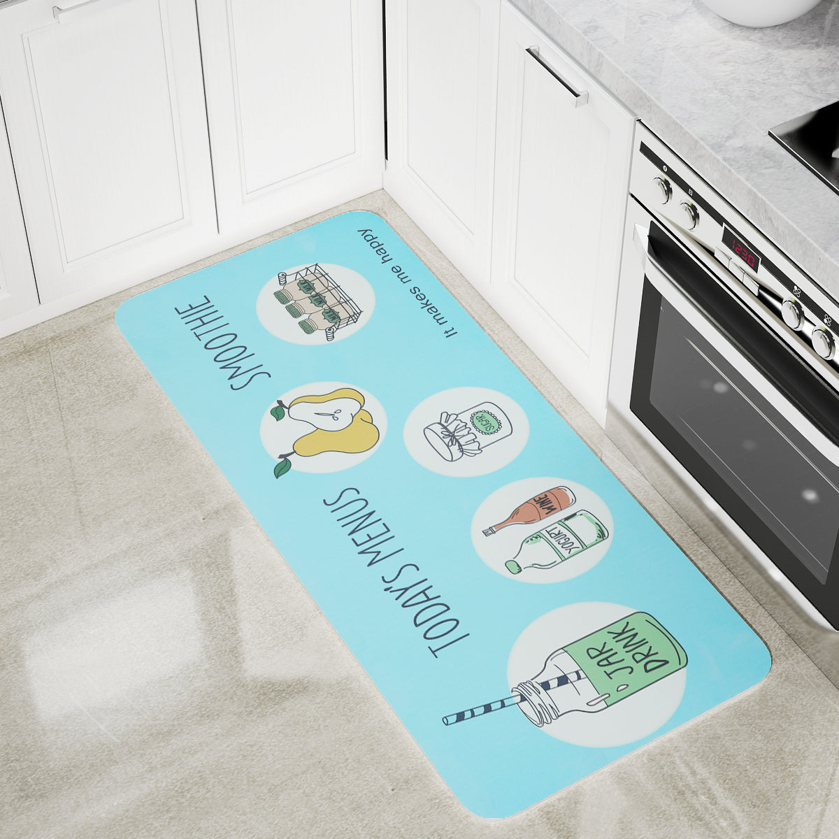 Vinyl Foam Kitchen Mat with Smoothie Design