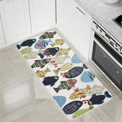 Vinyl Foam Kitchen Mat with Ocean Fish Design