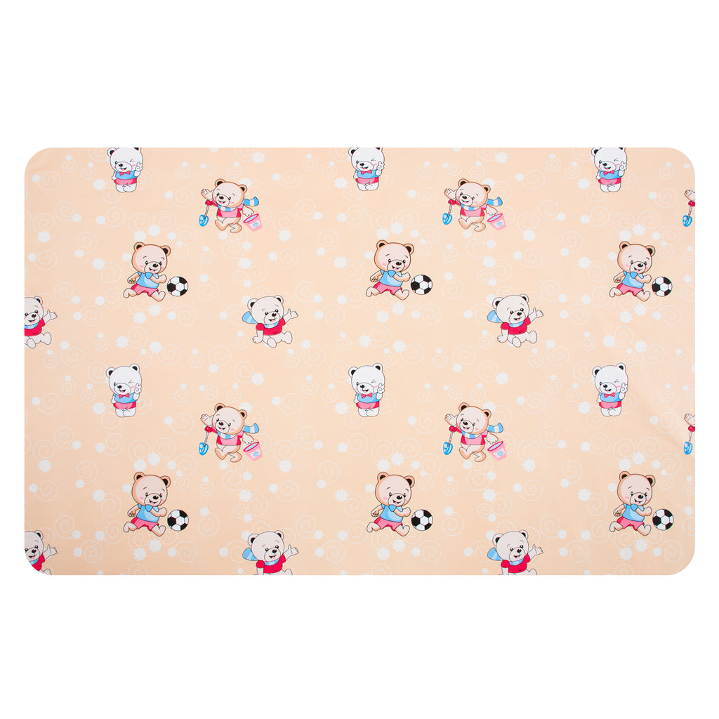 RAY STAR Football Bear Design Vinyl Tablecloth With Flannel Backing Round and Rectangle