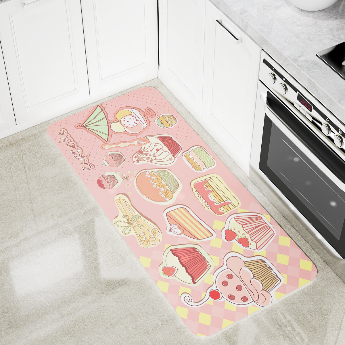 Vinyl Foam Kitchen Mat with Ice Cream Design