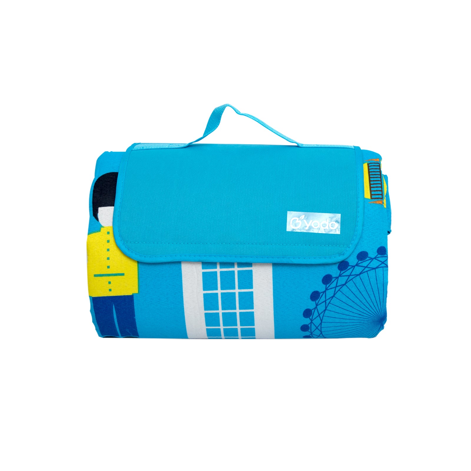 RAY STAR 79''X79'' London City View Picnic Blanket Sandproof Waterproof Large Mat for Beach, Travel, Camping Machine Washable, Foldable