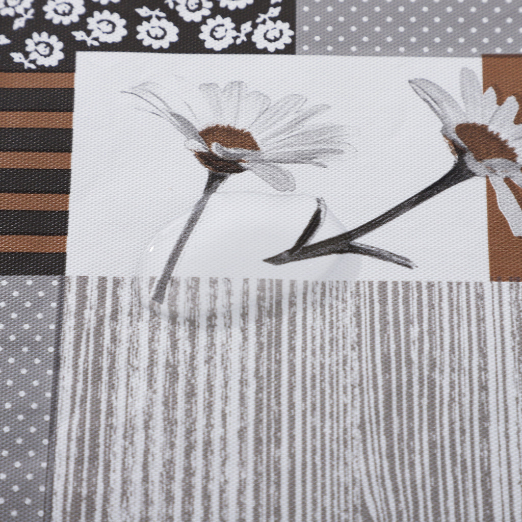 RAY STAR Lily Design Vinyl Tablecloth With Flannel Backing Round and Rectangle