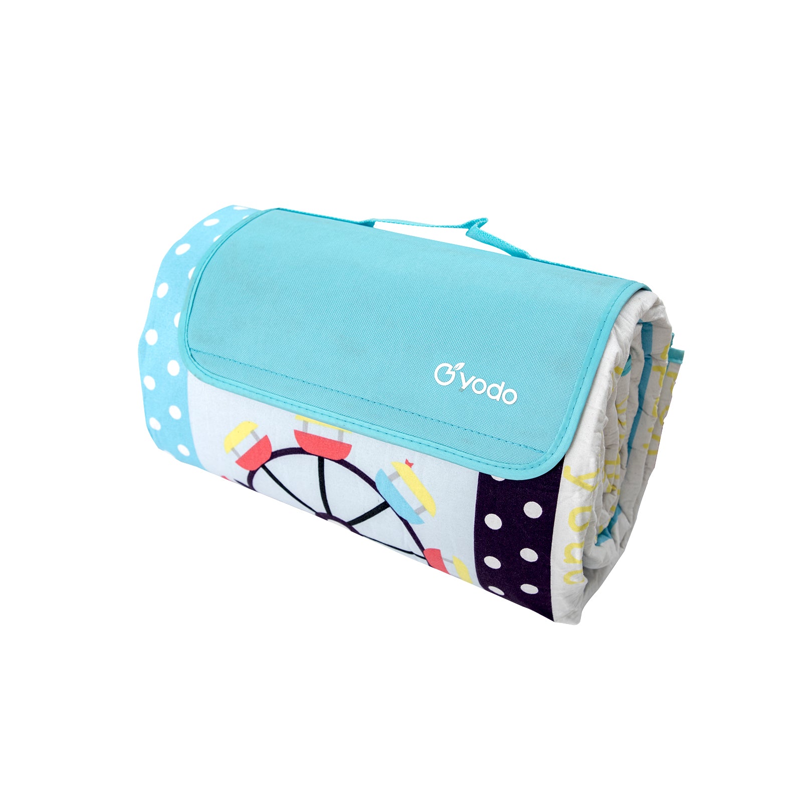 RAY STAR 79''X79'' Ferris Wheel Picnic Blanket Sandproof Waterproof Large Mat for Beach, Travel, Camping Machine Washable, Foldable