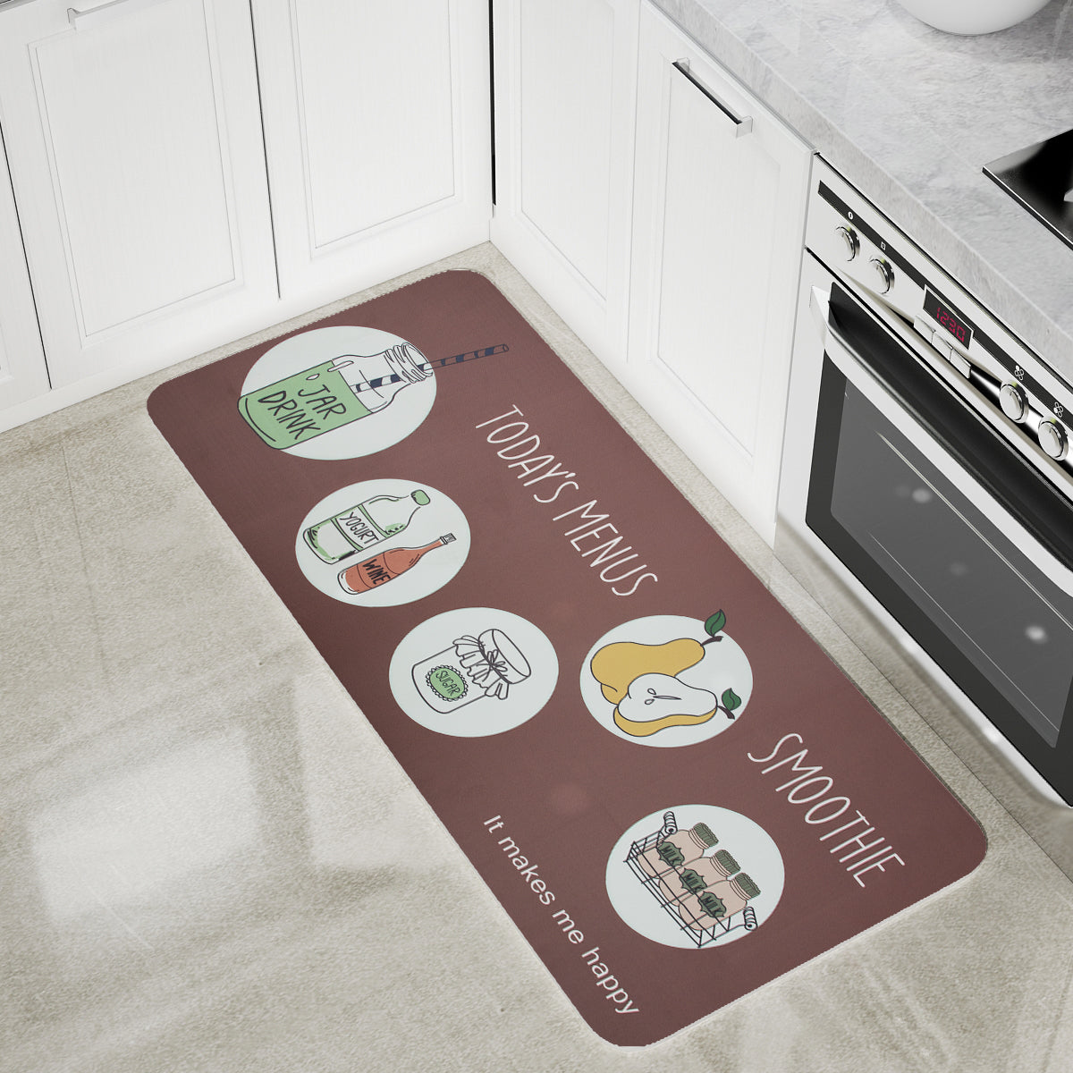 Vinyl Foam Kitchen Mat with Smoothie Design