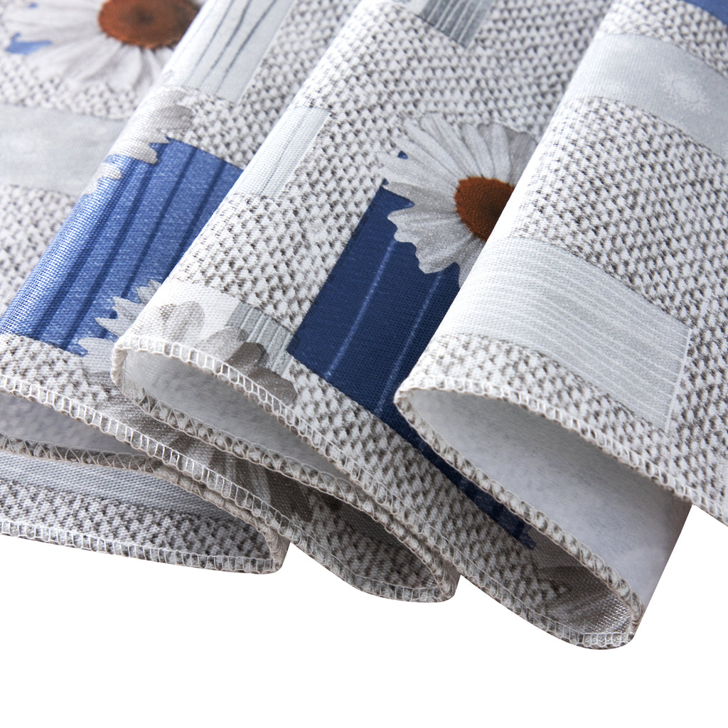 RAY STAR White Lily Design Vinyl Tablecloth With Flannel Backing Round and Rectangle