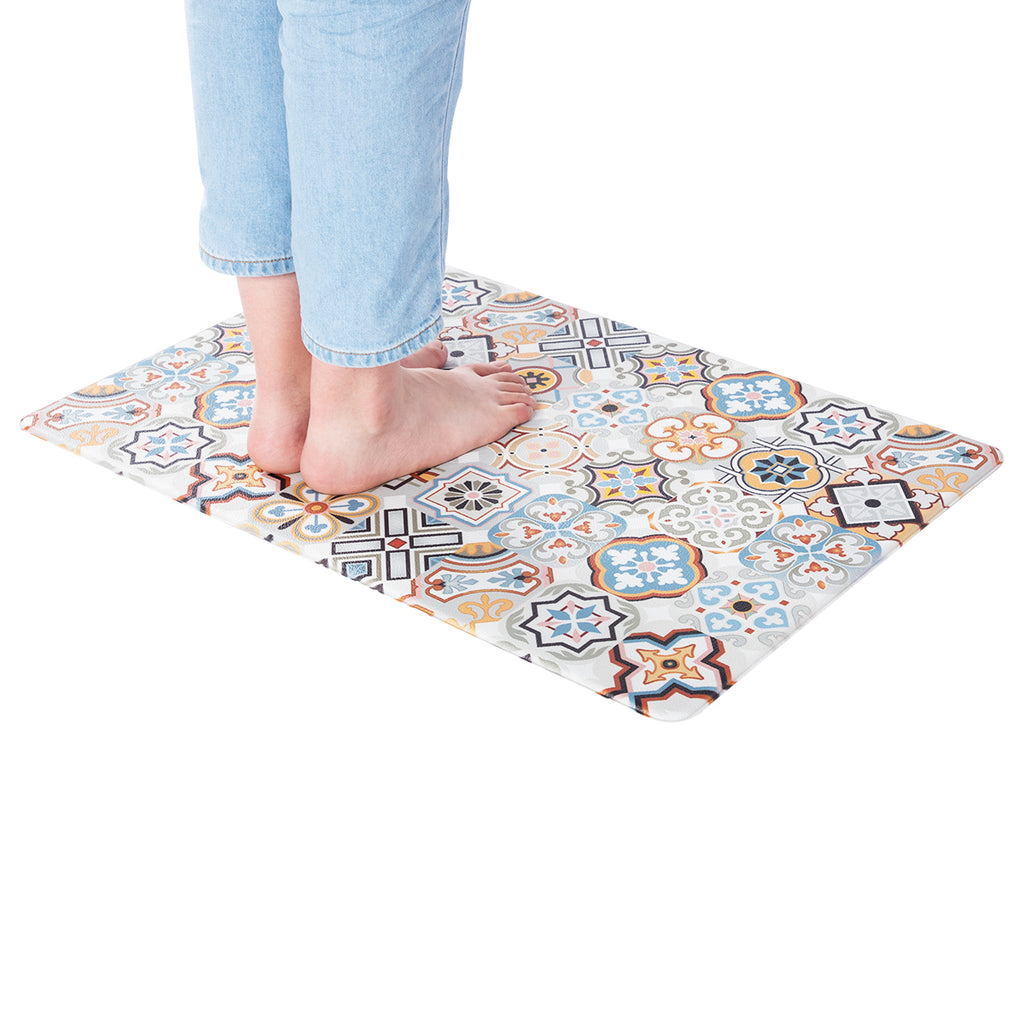 Vinyl Foam Kitchen Mat with Sophisticated Elegant Design