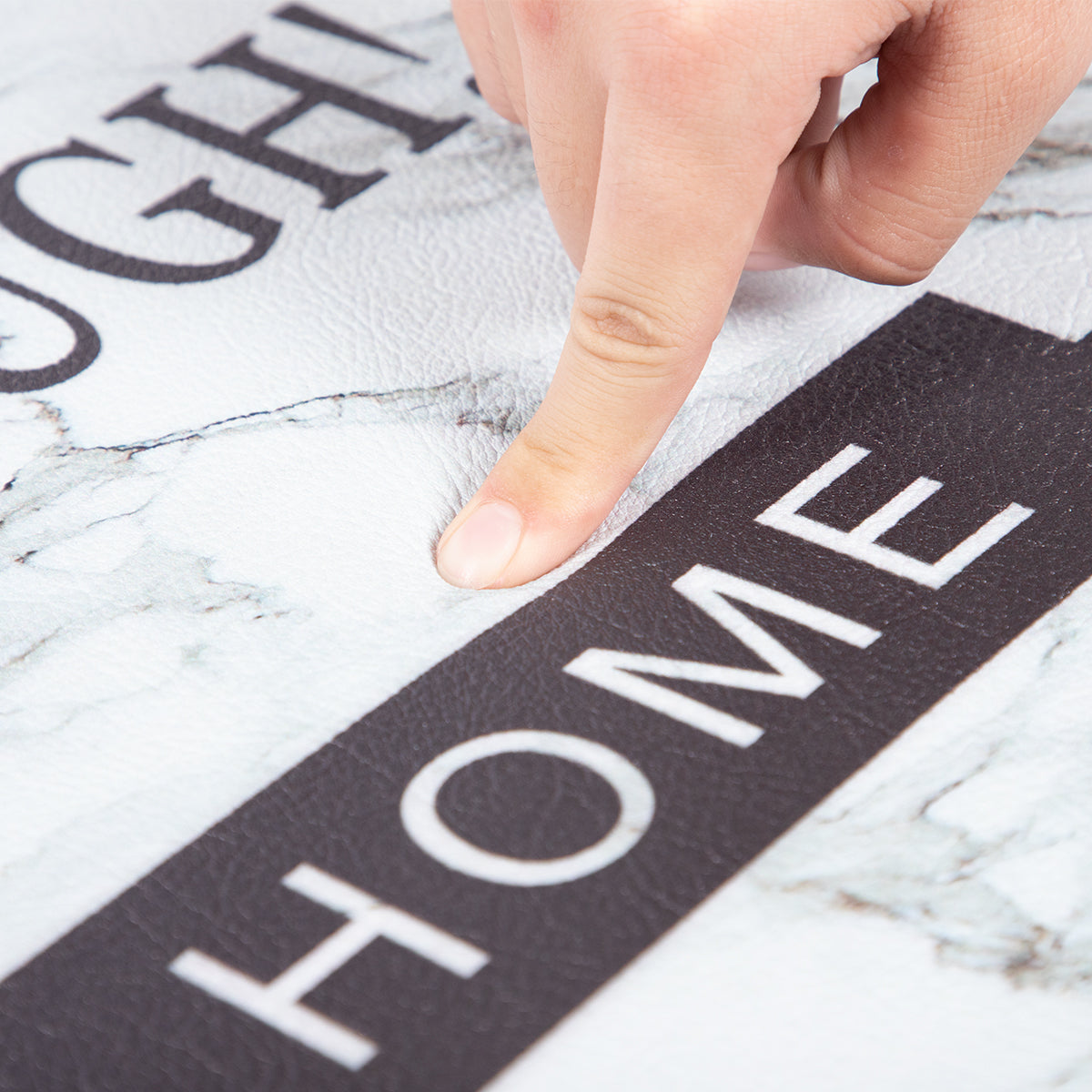 Vinyl Foam Kitchen Mat with Modern & Simple Marble Design
