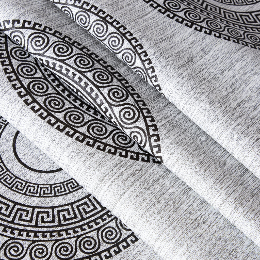 RAY STAR Circle Design Vinyl Tablecloth With Flannel Backing Round and Rectangle