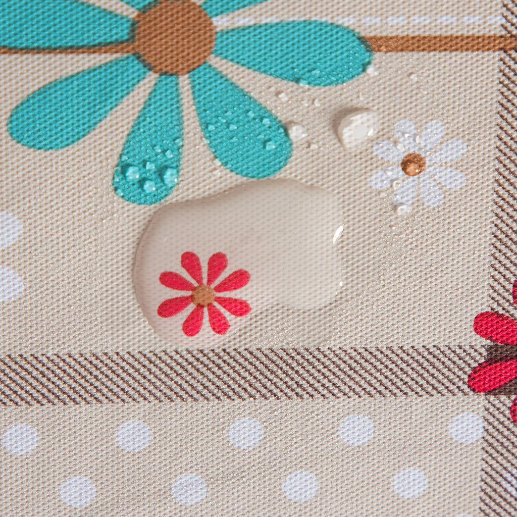 RAY STAR colorful Spring Blossom Design Vinyl Tablecloth With Flannel Backing Round and Rectangle