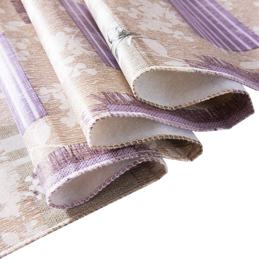 RAY STAR Elegant Purple & Lavender Vinyl Tablecloth with Flannel Backing – Soft, Waterproof, and Easy Clean Rectangle or Round Table Cover