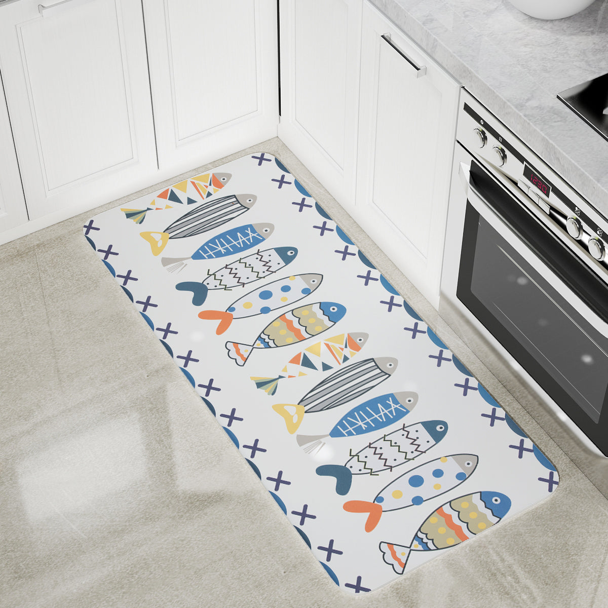 Vinyl Foam Kitchen Mat with Cute Fish Design Multiple sizes