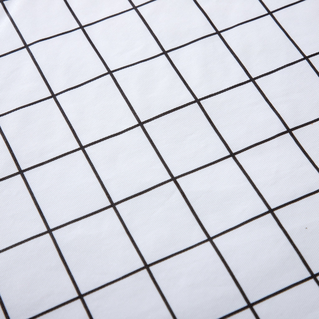 RAY STAR White Checked Tablecloth With Flannel Backing Round and Rectangle