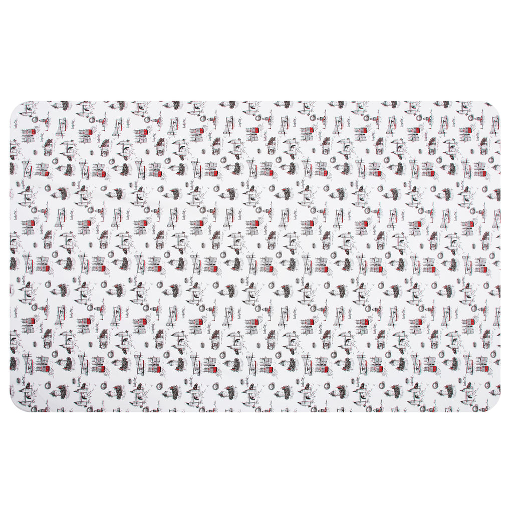 RAY STAR Vintage Castle Design Vinyl Tablecloth With Flannel Backing Round and Rectangle