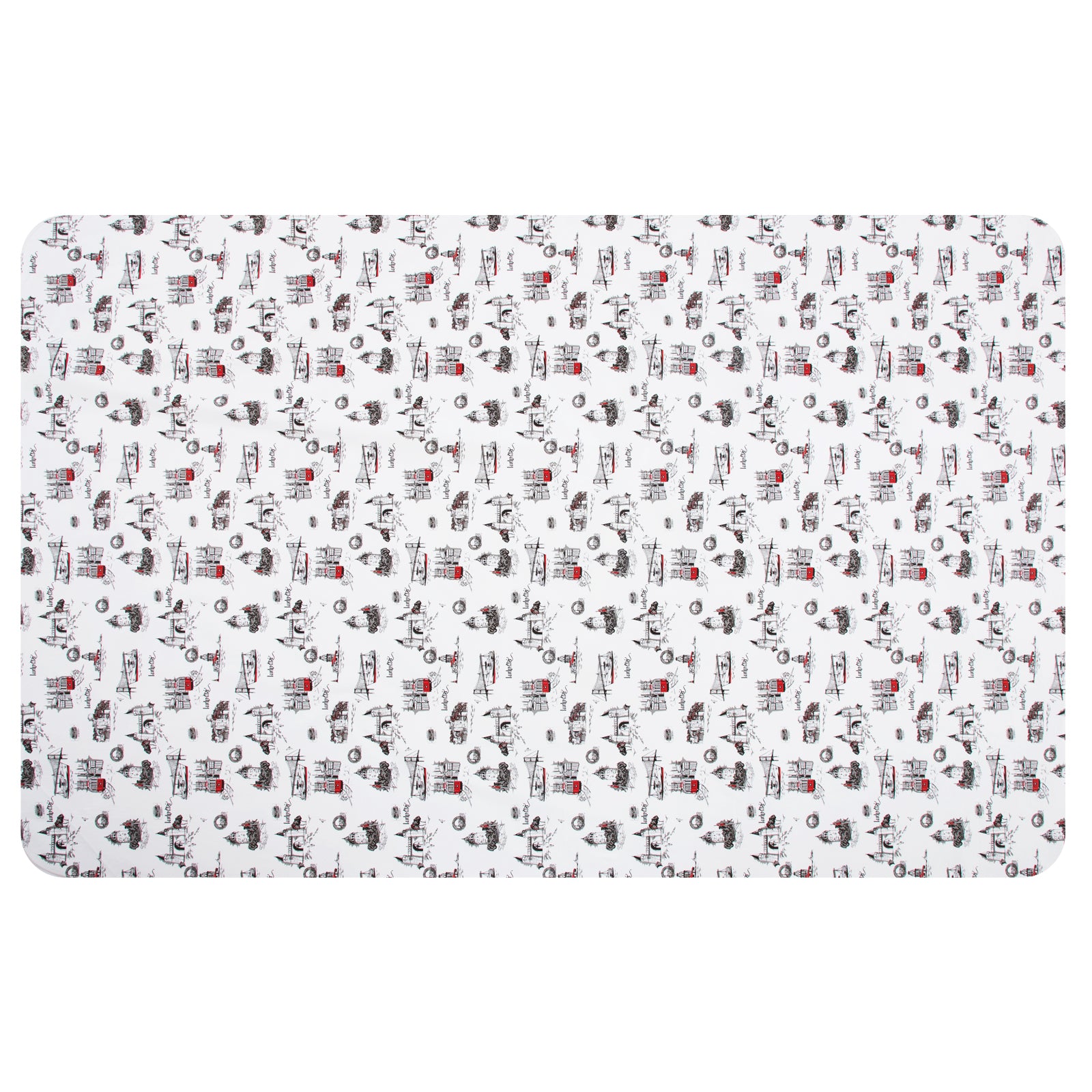 RAY STAR Vintage Castle Design Vinyl Tablecloth With Flannel Backing Round and Rectangle