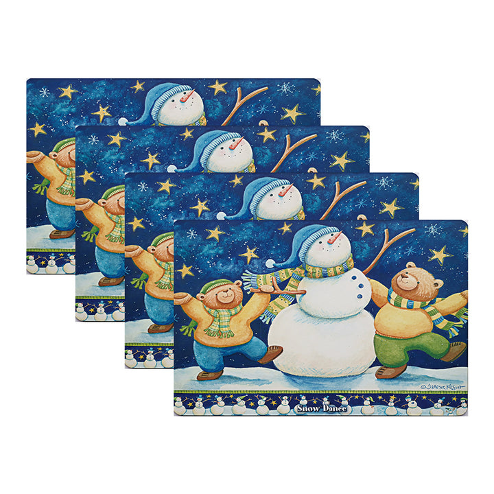 RAY STAR Set of 4 Placemat Christmas Eve Snowman Design