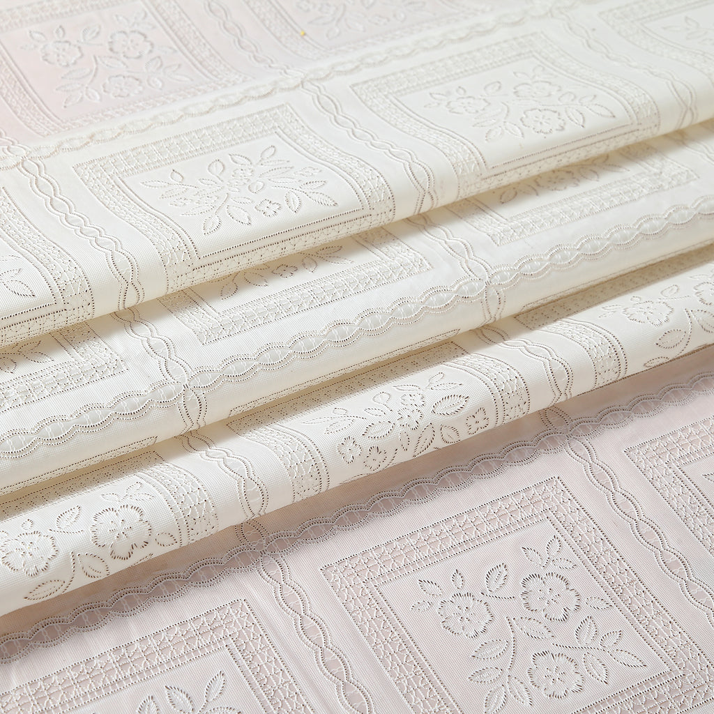 RAY STAR Classic White Lace Vinyl Tablecloth With Flannel Backing Round and Rectangle