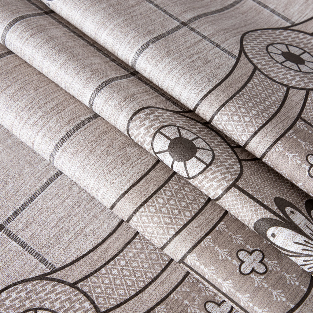 RAY STAR Checkered and Blossom Design Vinyl Tablecloth With Flannel Backing Round and Rectangle