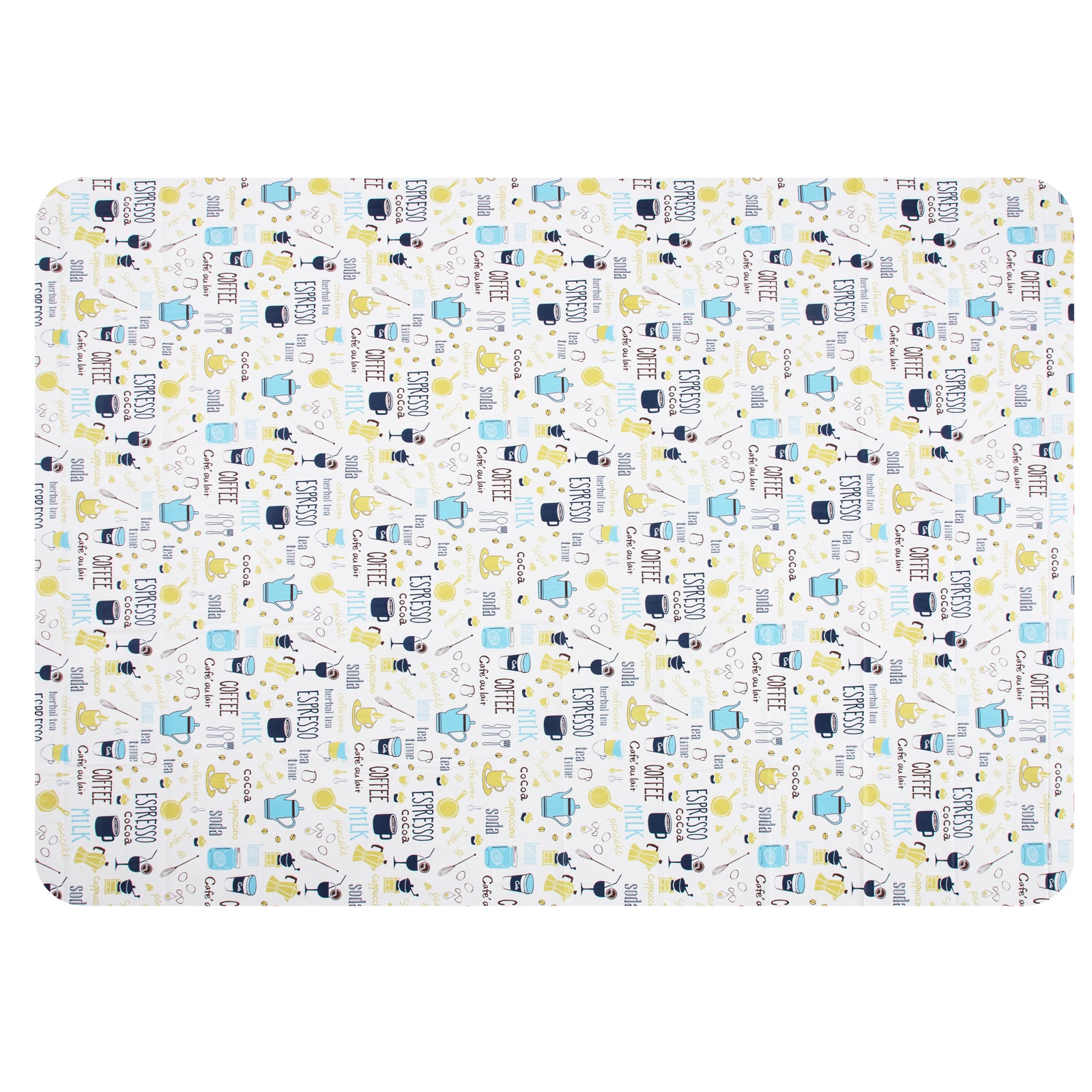 RAY STAR Coffee Delight Tablecloth Teapot Design Vinyl Tablecloth With Flannel Backing Round and Rectangle
