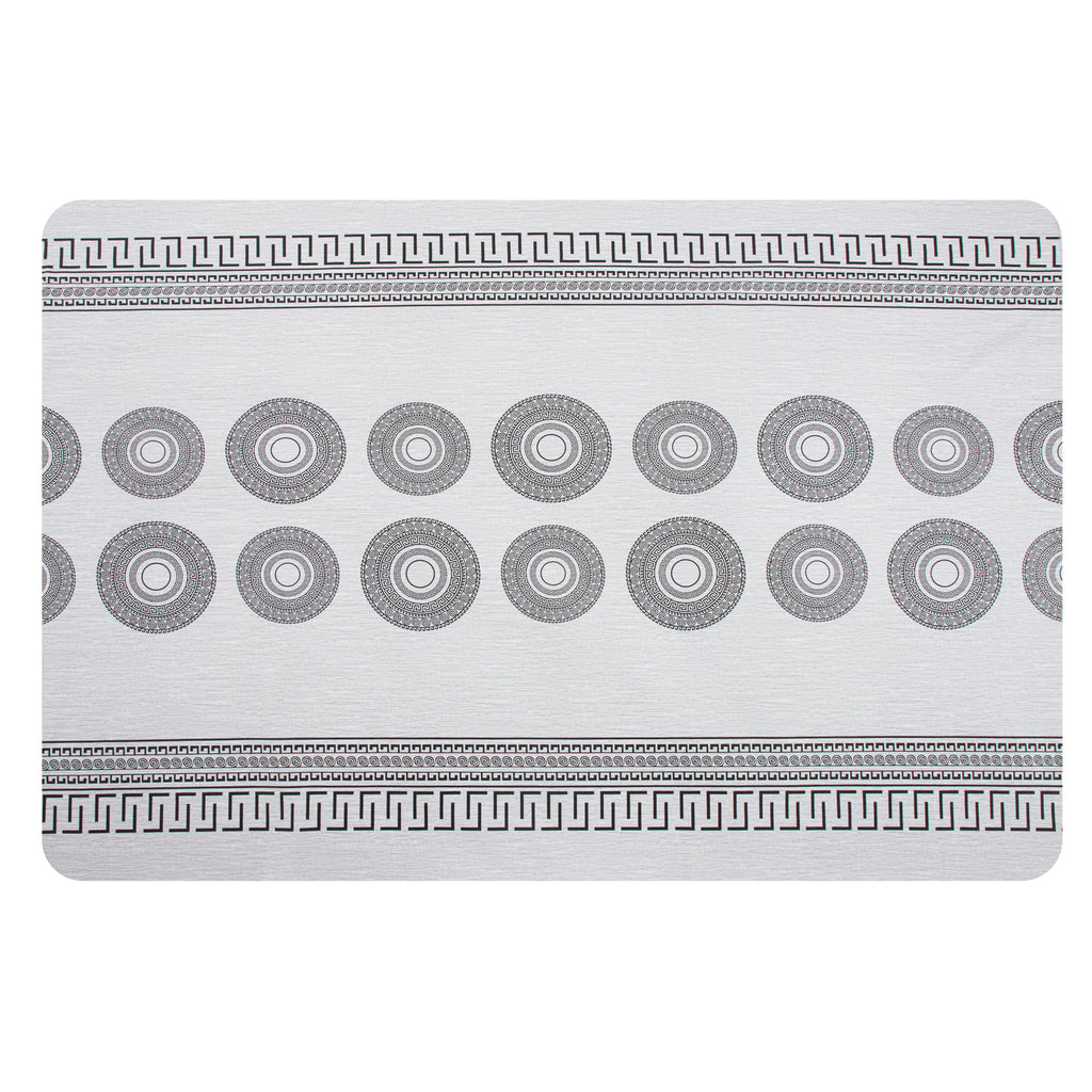 RAY STAR Circle Design Vinyl Tablecloth With Flannel Backing Round and Rectangle