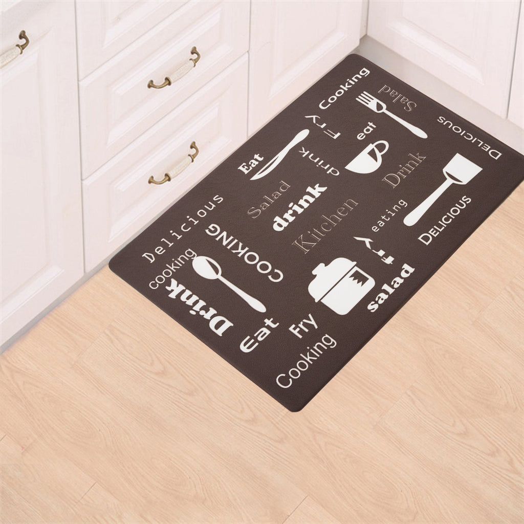 Vinyl Foam Kitchen Mat with Kitchenware Design