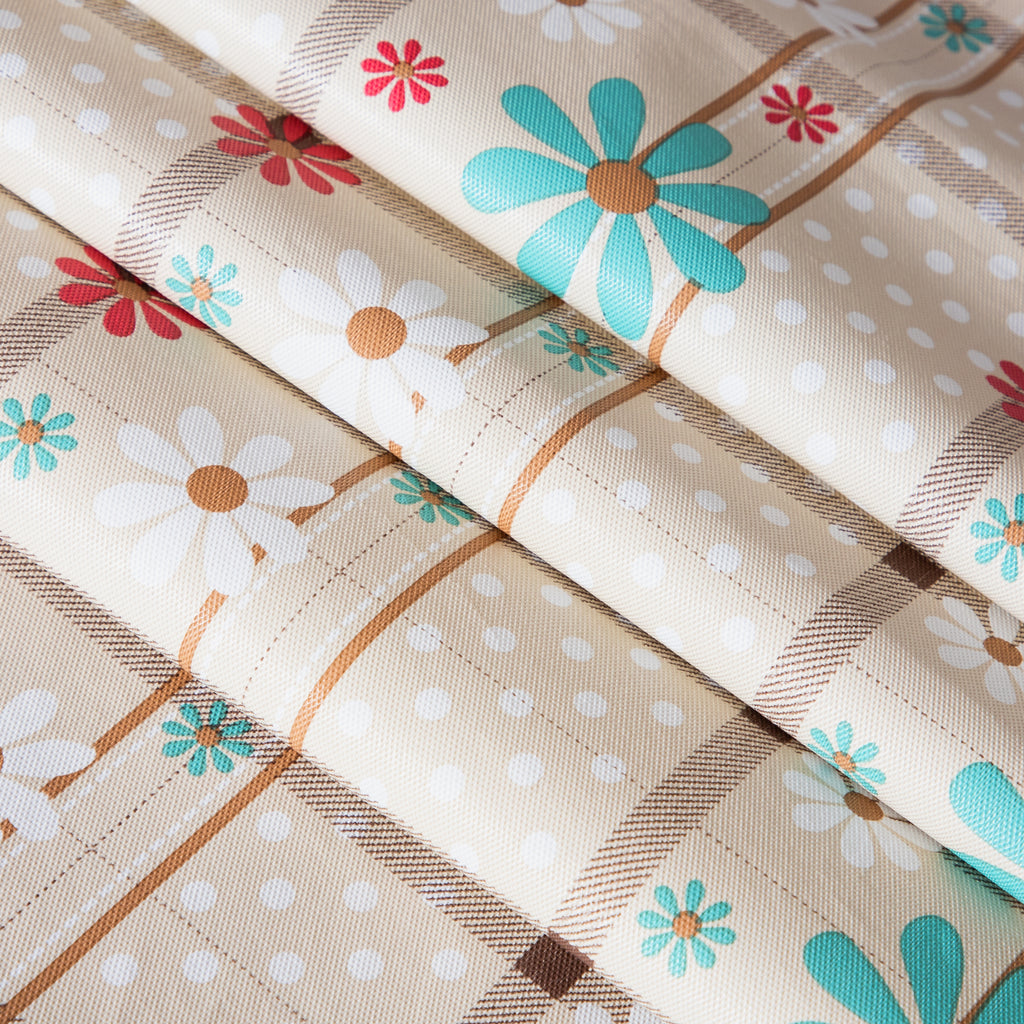 RAY STAR colorful Spring Blossom Design Vinyl Tablecloth With Flannel Backing Round and Rectangle