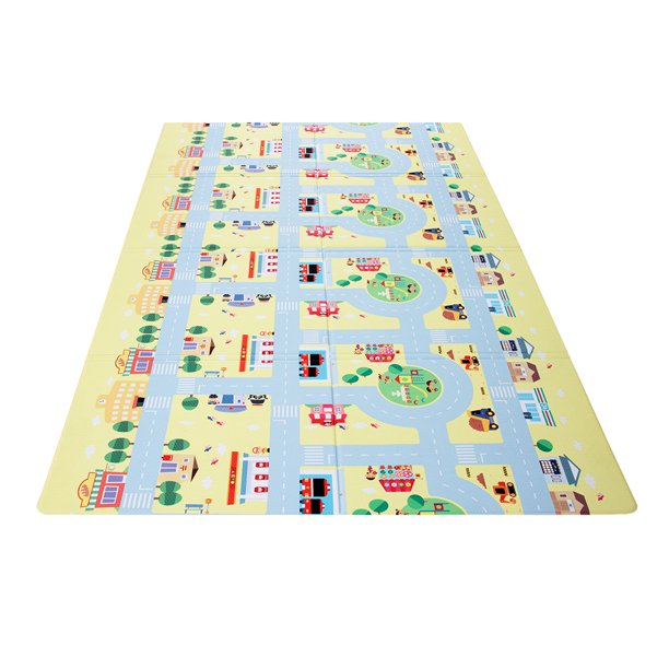 RAY STAR City Roadmap Design Foldable Baby Play Mat Climbing Mats with Extra Cushion Indoor Activity Mat Foldable Climbing Mat