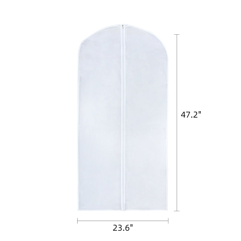 RAY STAR Hanging Garment Bag White Lightweight Clear Full Zipper Suit Bags PEVA Breathable Garment Cover for Suit Closet Clothes Storage