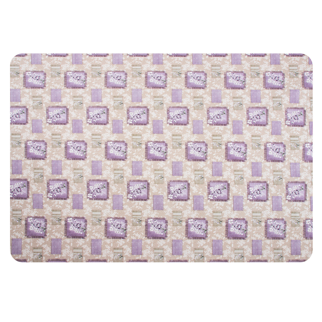 RAY STAR Elegant Purple & Lavender Vinyl Tablecloth with Flannel Backing – Soft, Waterproof, and Easy Clean Rectangle or Round Table Cover