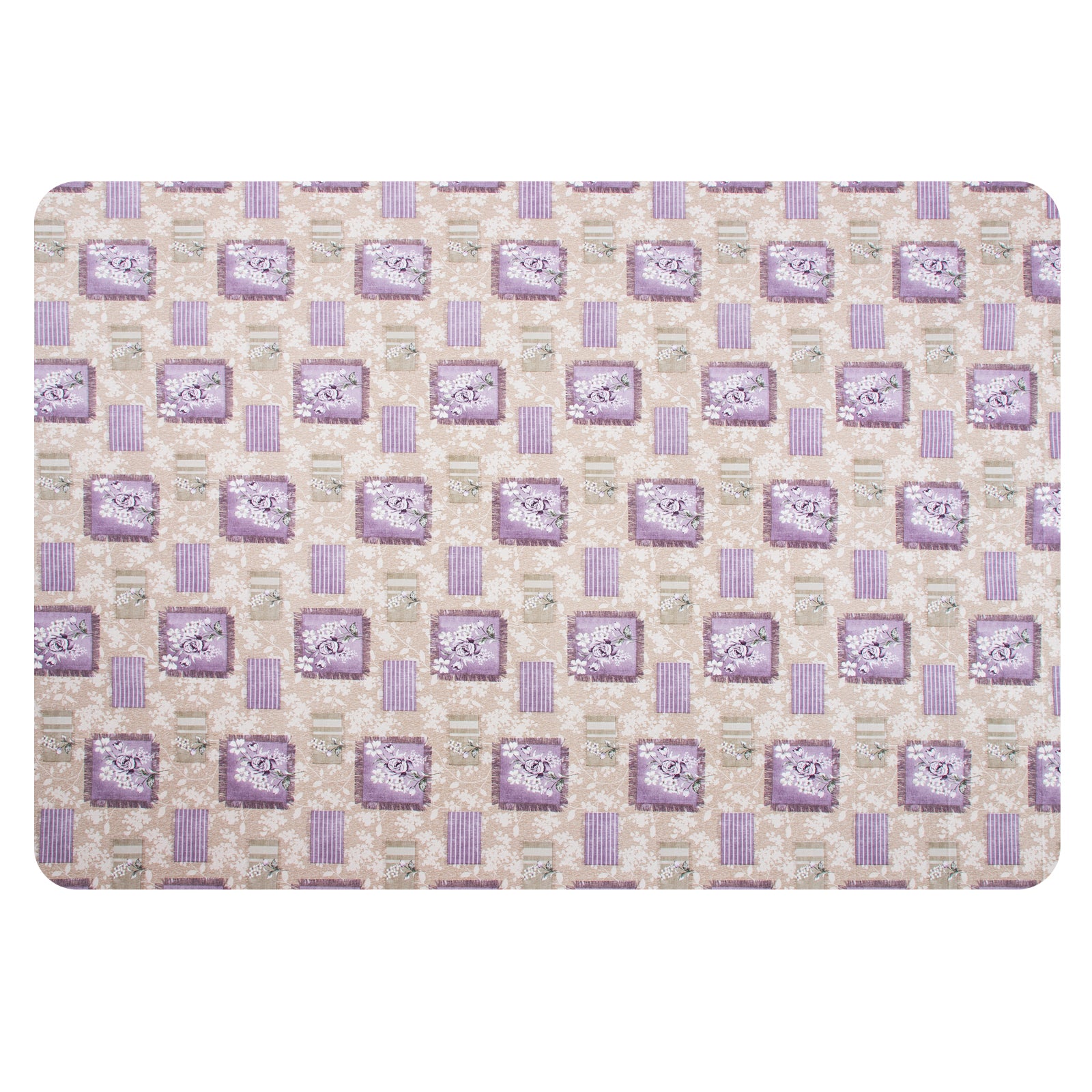 RAY STAR Elegant Purple & Lavender Vinyl Tablecloth with Flannel Backing – Soft, Waterproof, and Easy Clean Rectangle or Round Table Cover