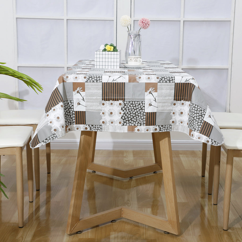 RAY STAR Lily Design Vinyl Tablecloth With Flannel Backing Round and Rectangle