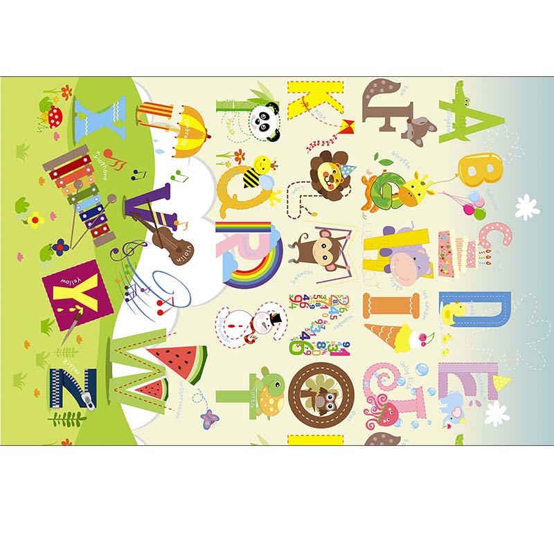 RAY STAR Zoo Party Design Baby Play Mat in Roll Climbing Mats Indoor Activity Mat Foldable Climbing Mat